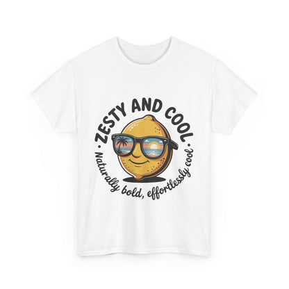 Zesty Lemon Tee, Womens Heavy Cotton T-Shirt, Funny Graphic Tee, Summer Apparel, Gift for Lemon Lovers, Casual Style, Funny Summer Tee