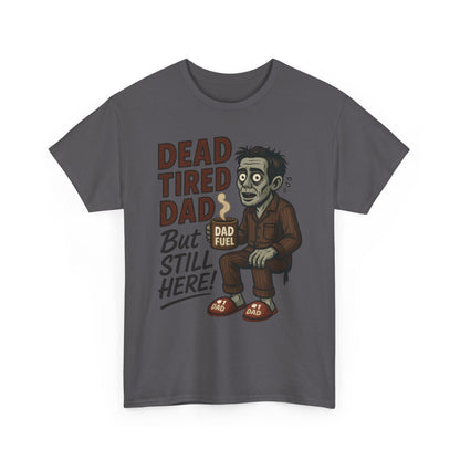 Dead Tired Dad Funny Zombie Coffee Men's T-Shirt, Father's Day Gift for Men, Dad Fuel Graphic Tee, Halloween Dad Tee