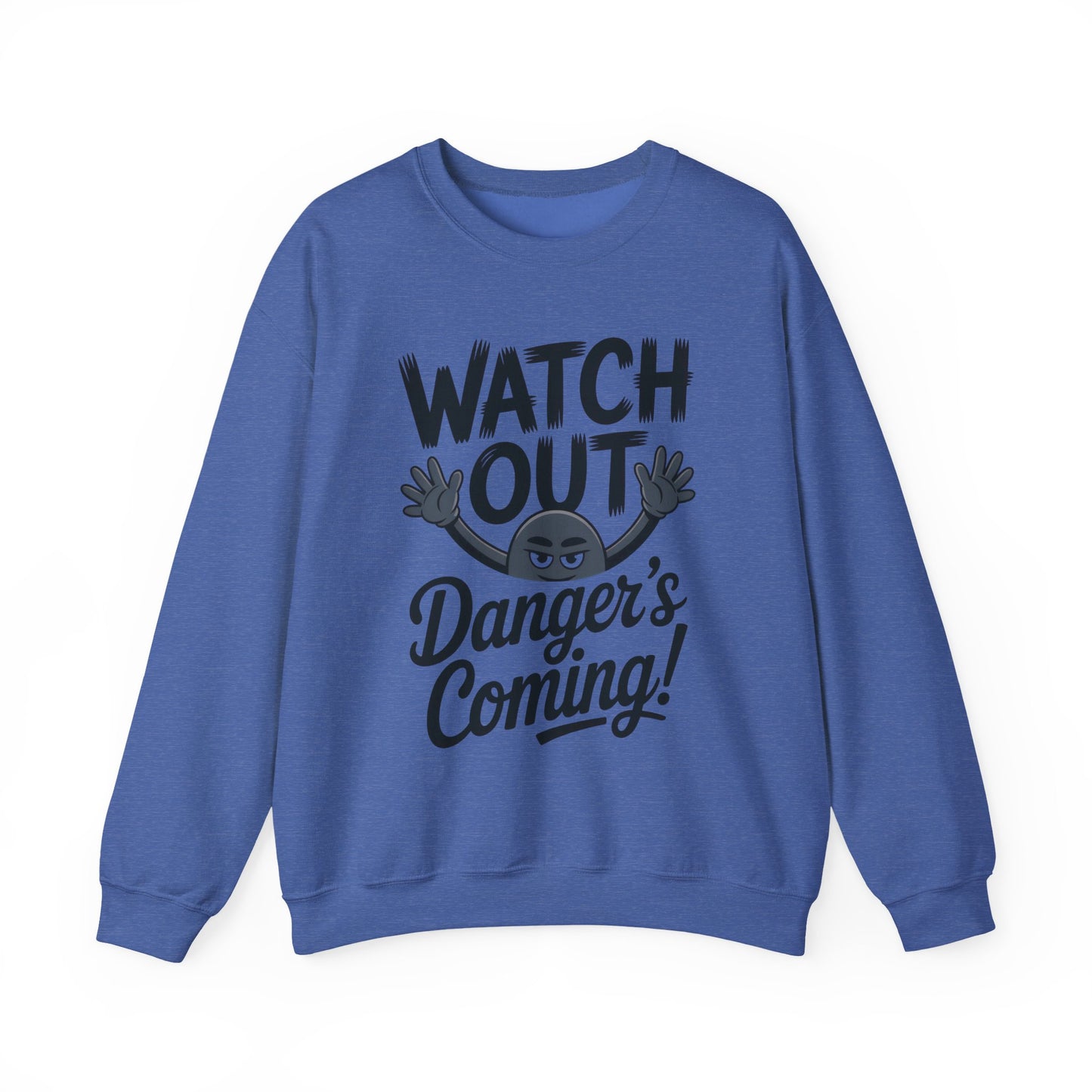 Mens Casual Crewneck Sweatshirt with Warning Message, Funny Gift for Friends, Cozy Layer for Everyone, Great for Halloween, Fall