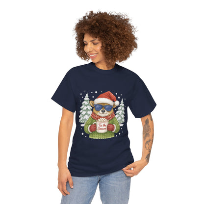 Women's Tis the Season Christmas T-Shirt, Cool Reindeer Holiday Tee