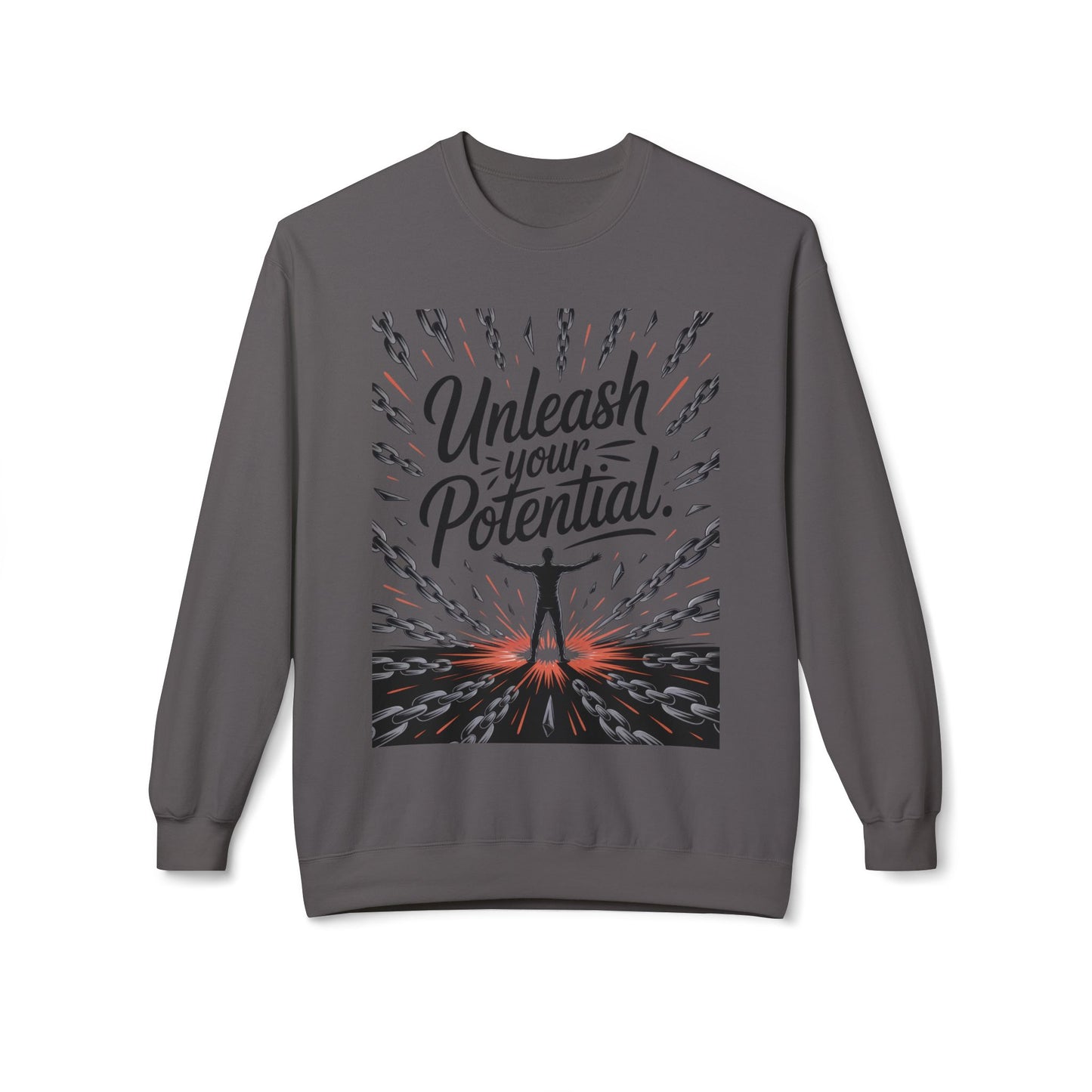 Unleash Your Potential Men's Sweatshirt, Motivational Crewneck, Inspirational Gift For Men, Gift for Graduates, Personal Growth Apparel