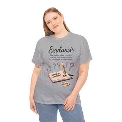 Exulansis Shirt, Emotional Aesthetic Word Tee, Deep Meaning Typography Graphic Tee, Women's Heavy Cotton Tee, deep meaning t shirt