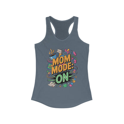 Mom Mode On Racerback Tank, Gift for Mom, Mother's Day Gift, Mother's Day Humor Top, Cute Mama Life Graphic Tee