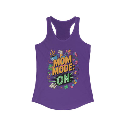 Mom Mode On Racerback Tank, Gift for Mom, Mother's Day Gift, Mother's Day Humor Top, Cute Mama Life Graphic Tee