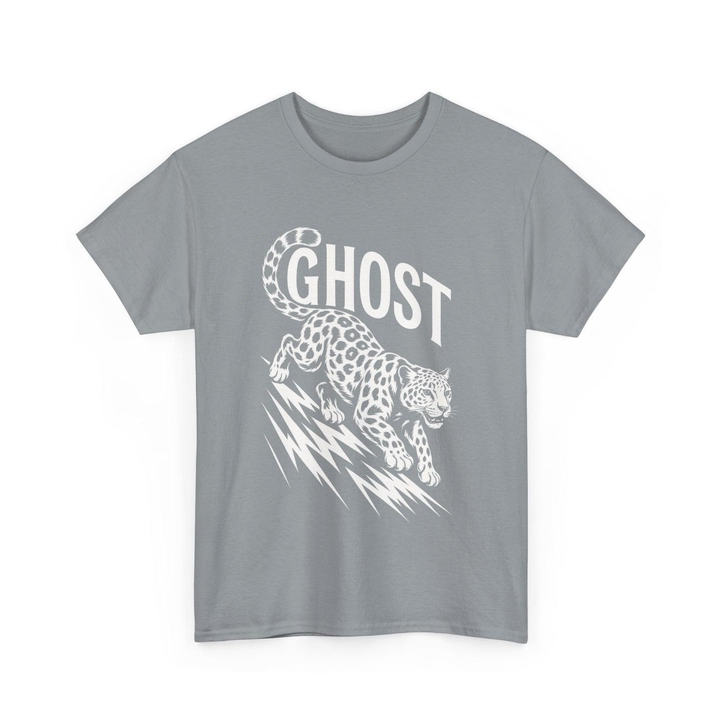 Ghost Leopard Graphic Tee, Mens T-Shirt, Casual Wear, Animal Print Top, Gift for Cat Lovers, Halloween Outfit