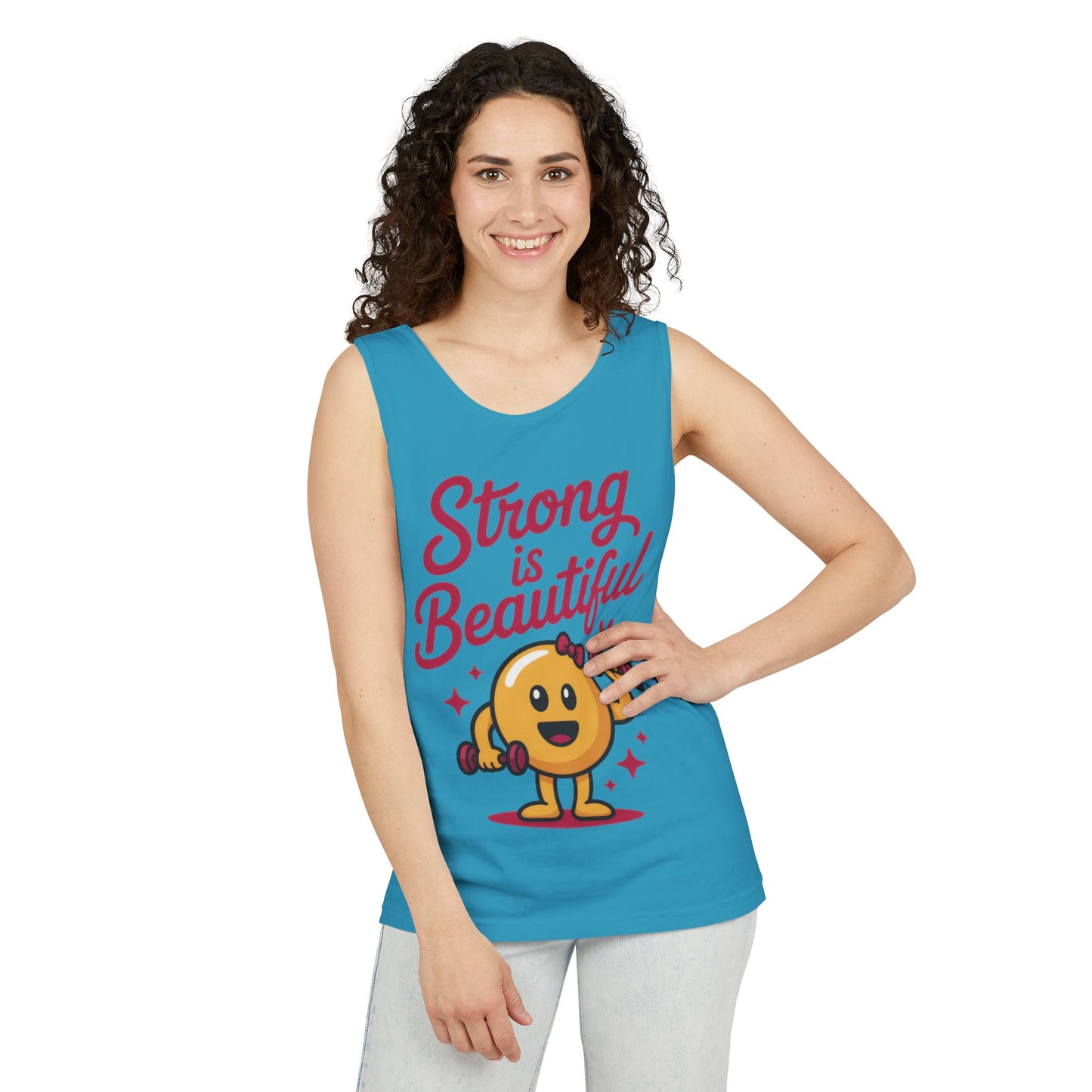 Strong is Beautiful Womens Tank Top, Cute Fitness and Gym Motivation Shirt, Workout Shirt, Exercise Top, Gift for Her, Summer Activewear