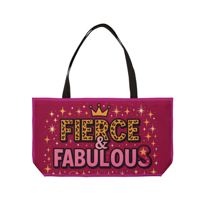 Chic Weekender Tote Bag - Fierce & Fabulous Design, Beach Bag, Travel Tote, Shopping Bag, Gift for Her, Stylish Handbag