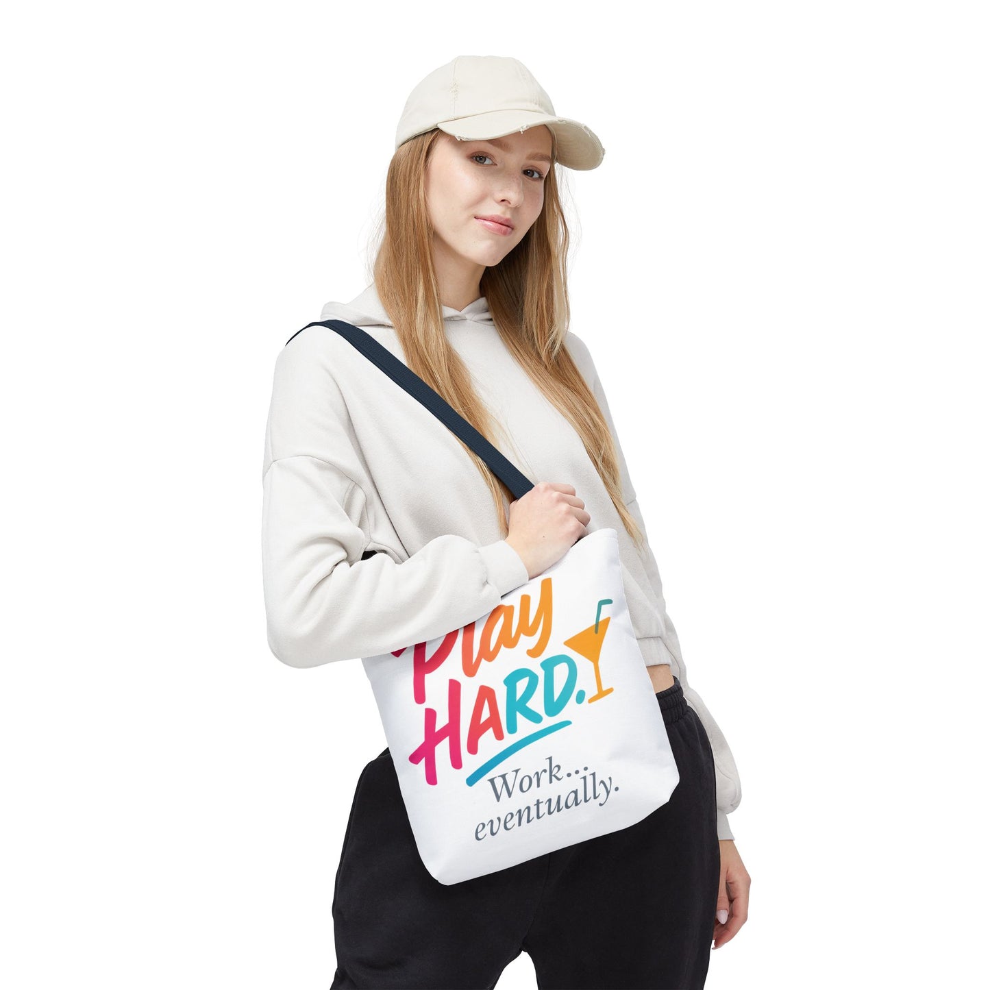 Play Hard Tote Bag - Fun, Stylish, Tote for Work & Play, Summer, Gift, Beach Bag, Everyday Carry, Beach Weekender Bag, large canvas bag