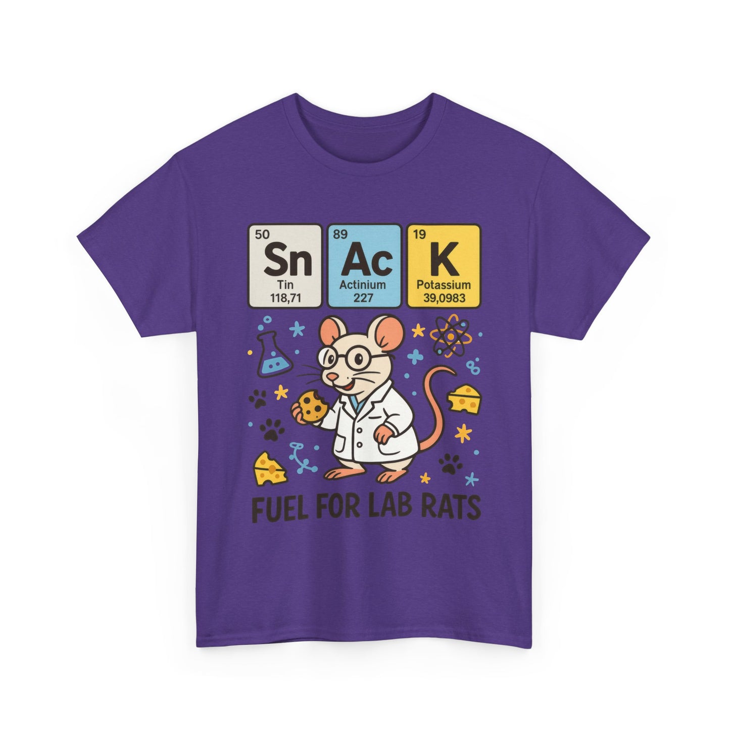 Funny Womens Science T-Shirt,Periodic Table Tee, Fuel for Lab Rats Nerdy Shirt, Gifts for STEM Lovers, Quirky Science Apparel