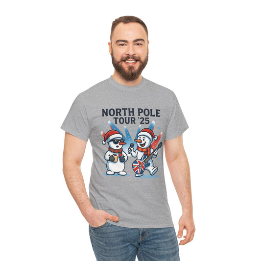 North Pole Tour 25 Men's Christmas T-Shirt, Funny Rock Music Holiday Tee