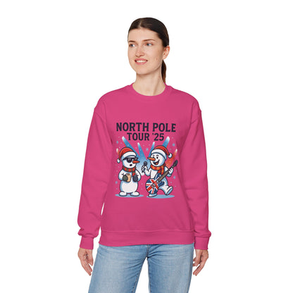 North Pole Tour 25 Women's Christmas Sweatshirt, Funny Rock Holiday Jumper