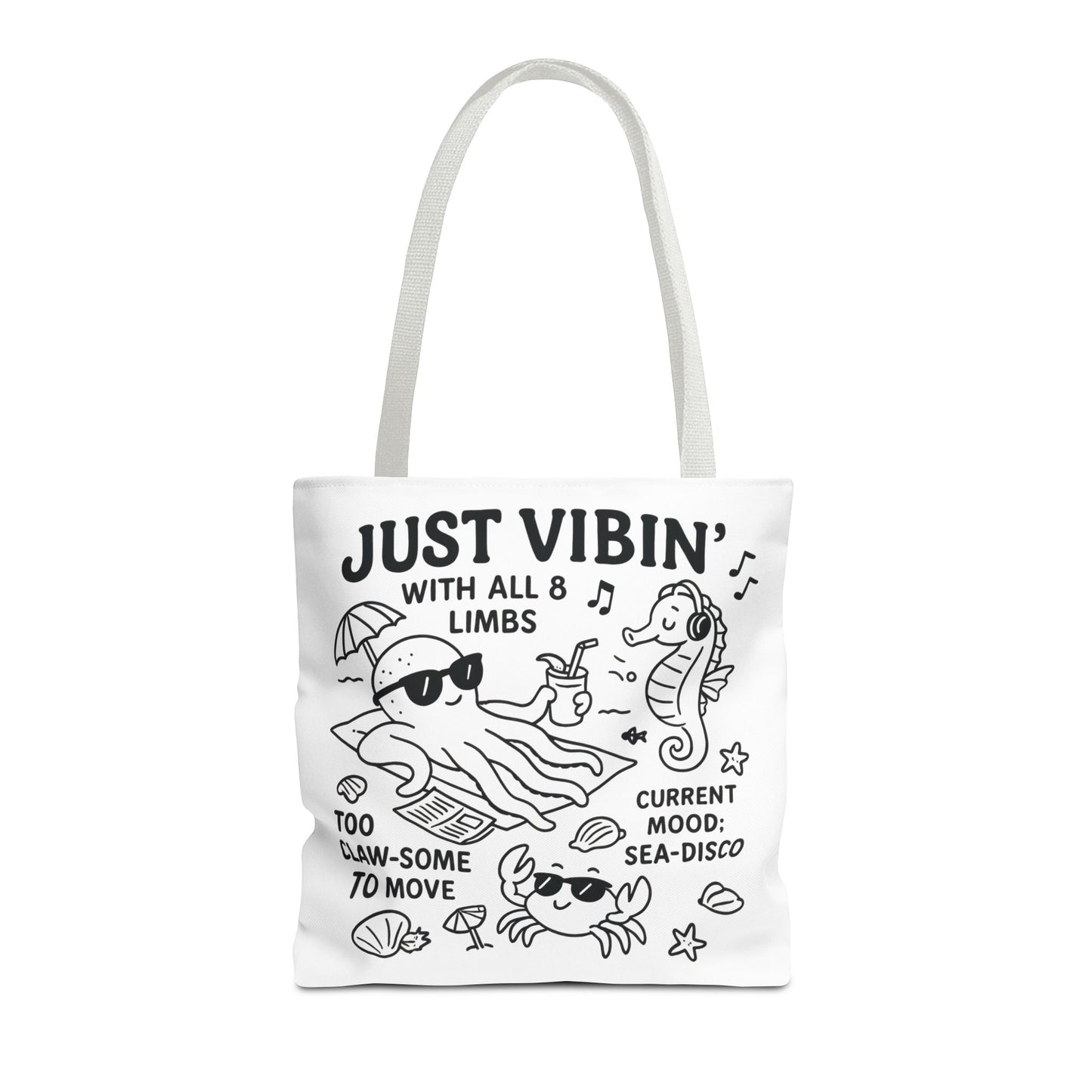 Fun Sea-Themed Tote Bag, Beach Accessories, Summer Vibes, Gift for Ocean Lovers, Reusable Shopping Bag, Cute Beach Tote