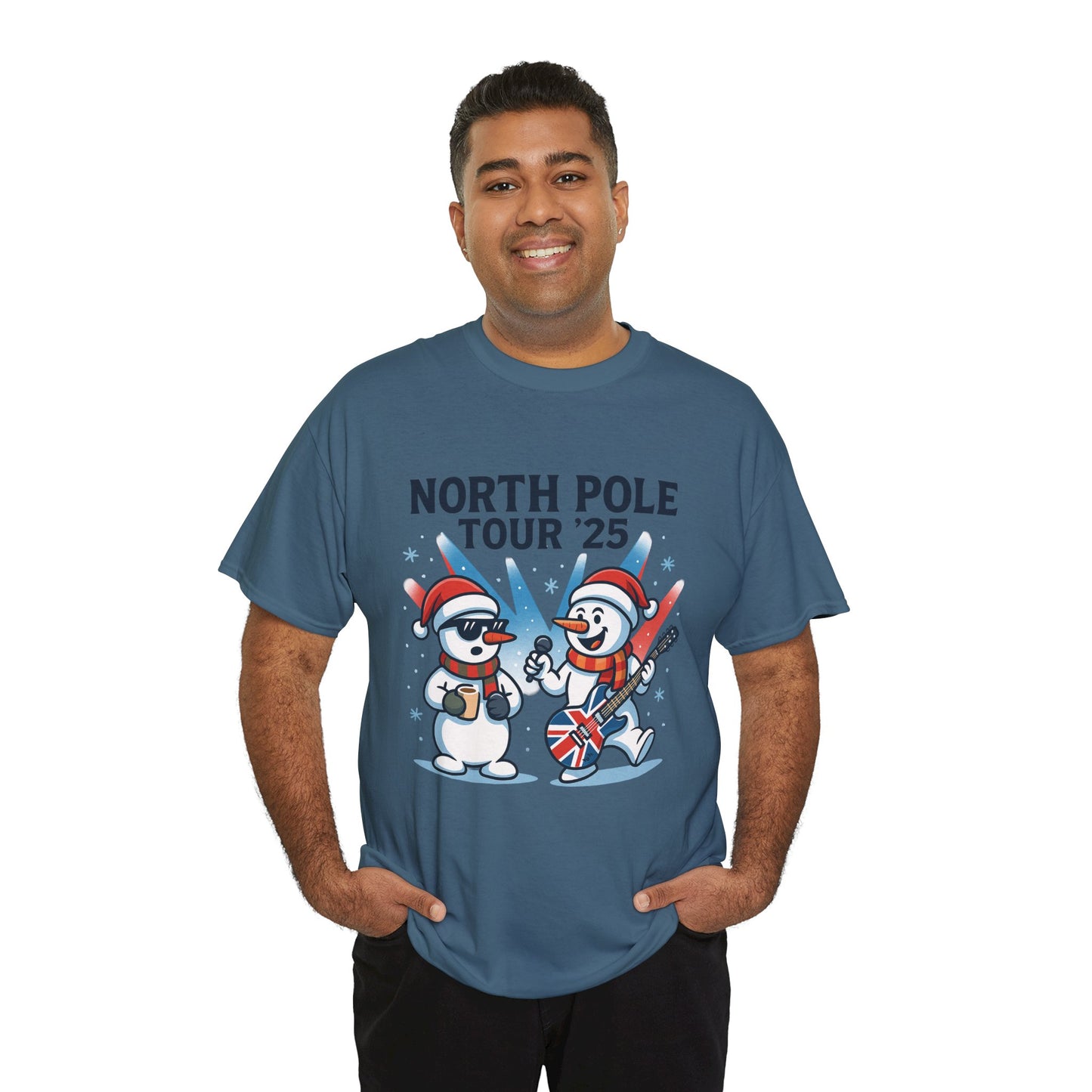 North Pole Tour 25 Men's Christmas T-Shirt, Funny Rock Music Holiday Tee