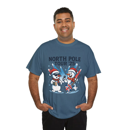 North Pole Tour 25 Men's Christmas T-Shirt, Funny Rock Music Holiday Tee