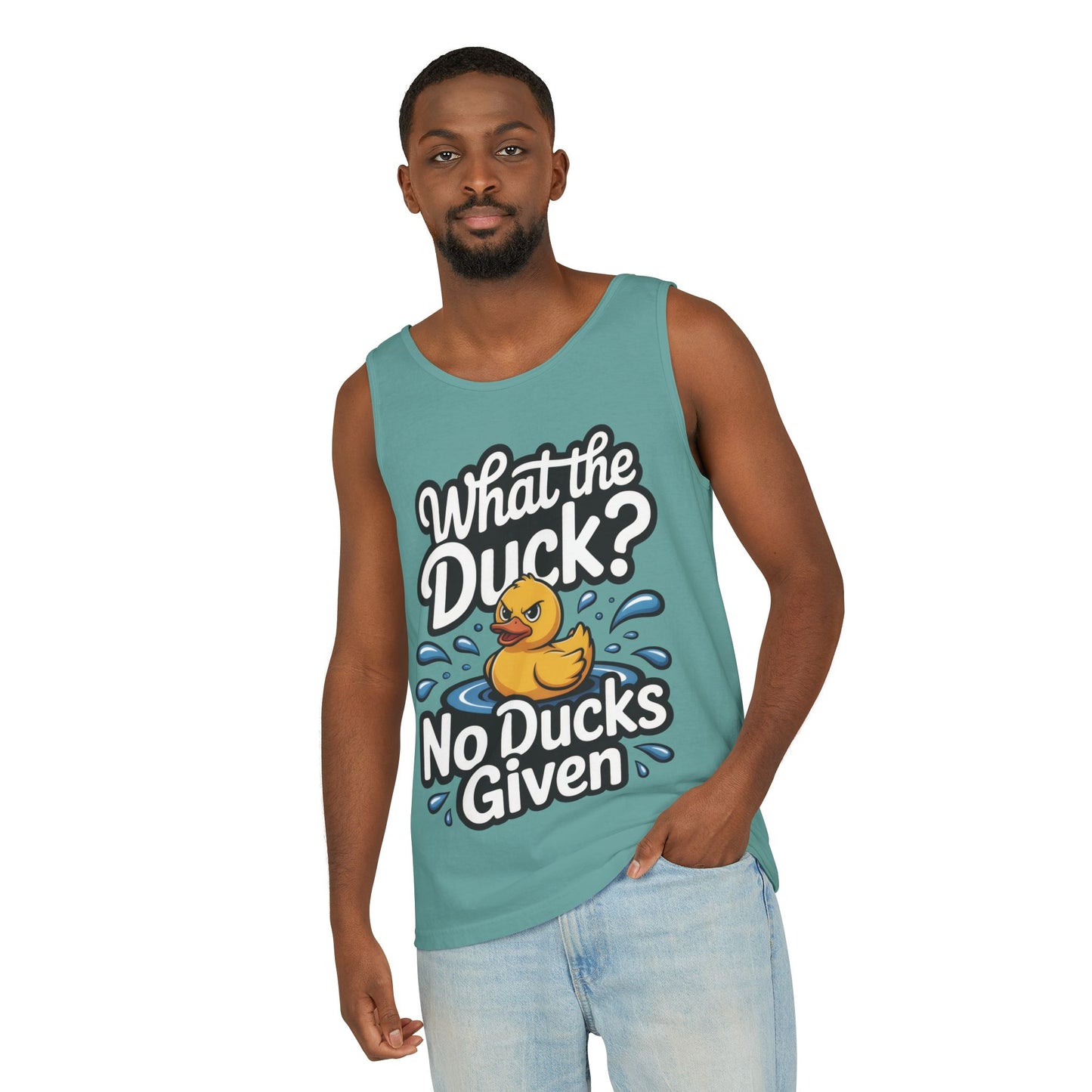 Funny Duck Tank Top for Summer - No Ducks Given Tee - What The Duck Mens T-Shirt - Sarcastic Rubber Duck Graphic, Humor Gift For Him