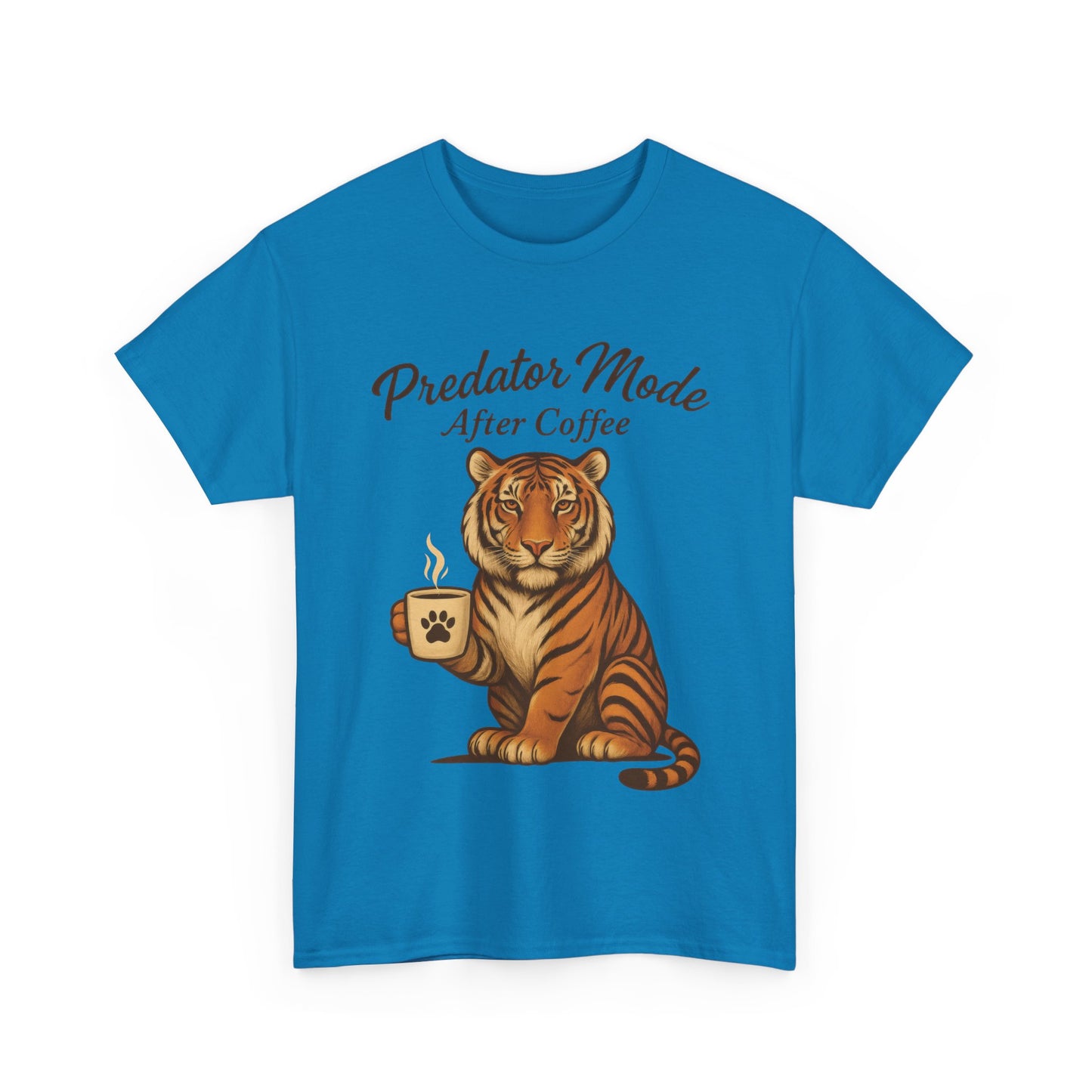 Predator Mode After Coffee Tiger Shirt, Funny Coffee Lover Tee, Mens Caffeine Graphic Tee, Morning Motivation Tiger Shirt,Coffee Addict Gift