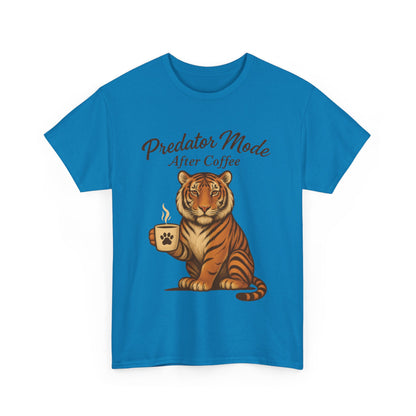 Predator Mode After Coffee Tiger Shirt, Funny Coffee Lover Tee, Mens Caffeine Graphic Tee, Morning Motivation Tiger Shirt,Coffee Addict Gift