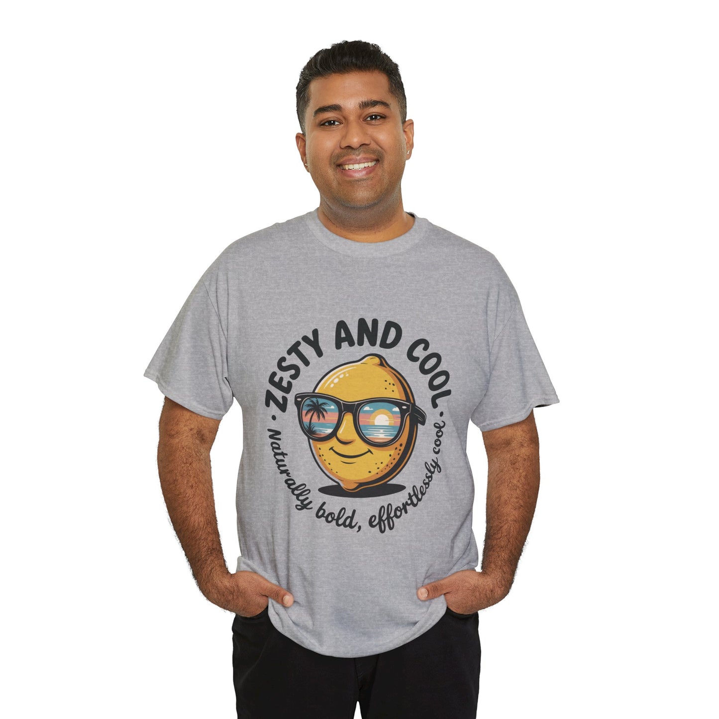 Zesty and Cool Mens Tee, Stylish Casual Shirt, Summer Outing Apparel, Fun Gift for Friends, Lemon Graphic T-Shirt, Birthday Present Idea