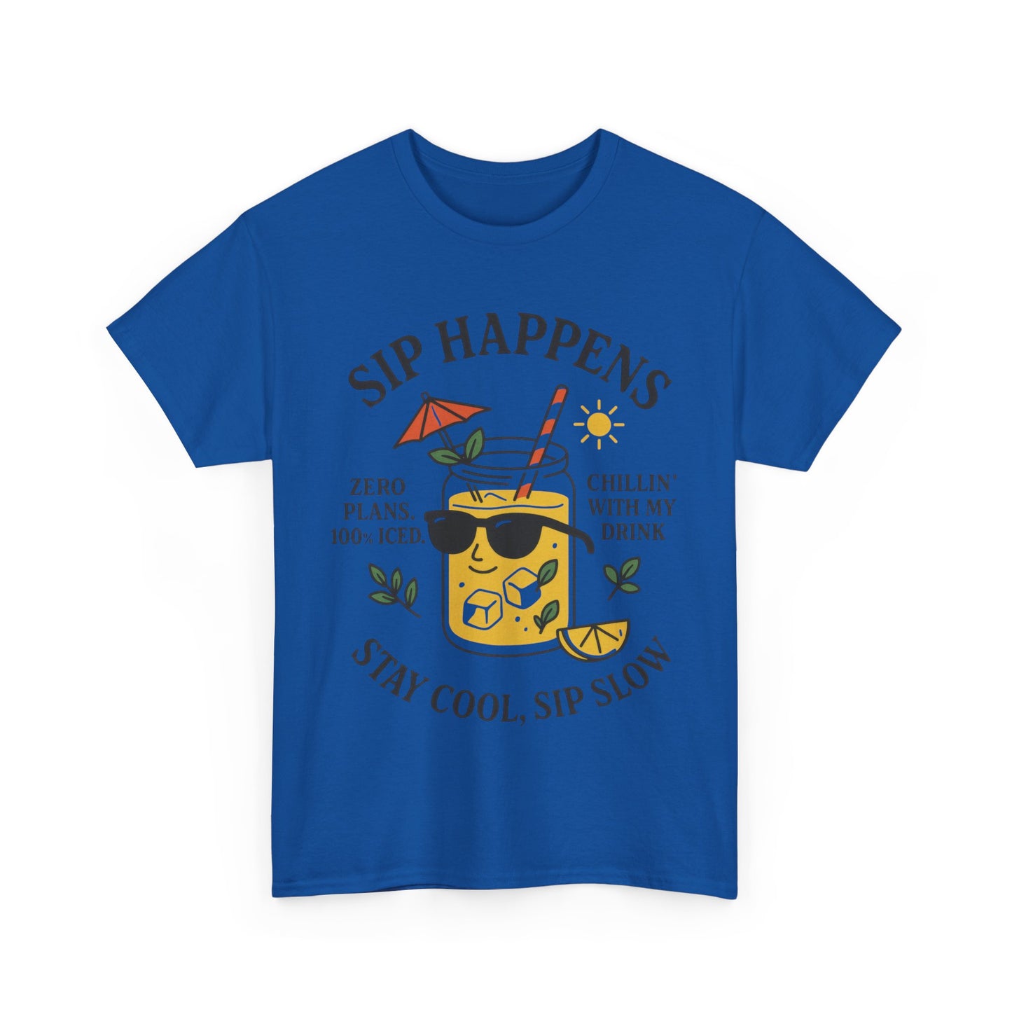 Sip Happens Womens T-Shirt, Funny Summer Drink Graphic Tee, Stay Cool Sip Slow Lemonade Shirt, , Beach Wear, BBQ Parties, Chill Summer Vibes