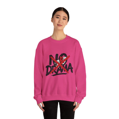 No Drama Crewneck Womens Sweatshirt, Cozy Sweatshirt, Relaxed Fit Pullover, Casual Gift for Friends, Everyday Comfort Apparel
