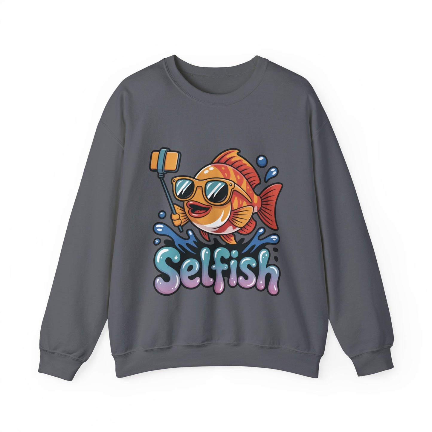 Selfish Womens Sweatshirt, Funny Selfie Pullover, Cute Ocean Pun Sweater, Playful Sea Life Gift, Fun Gift for Fish Lovers, Fishing Apparel