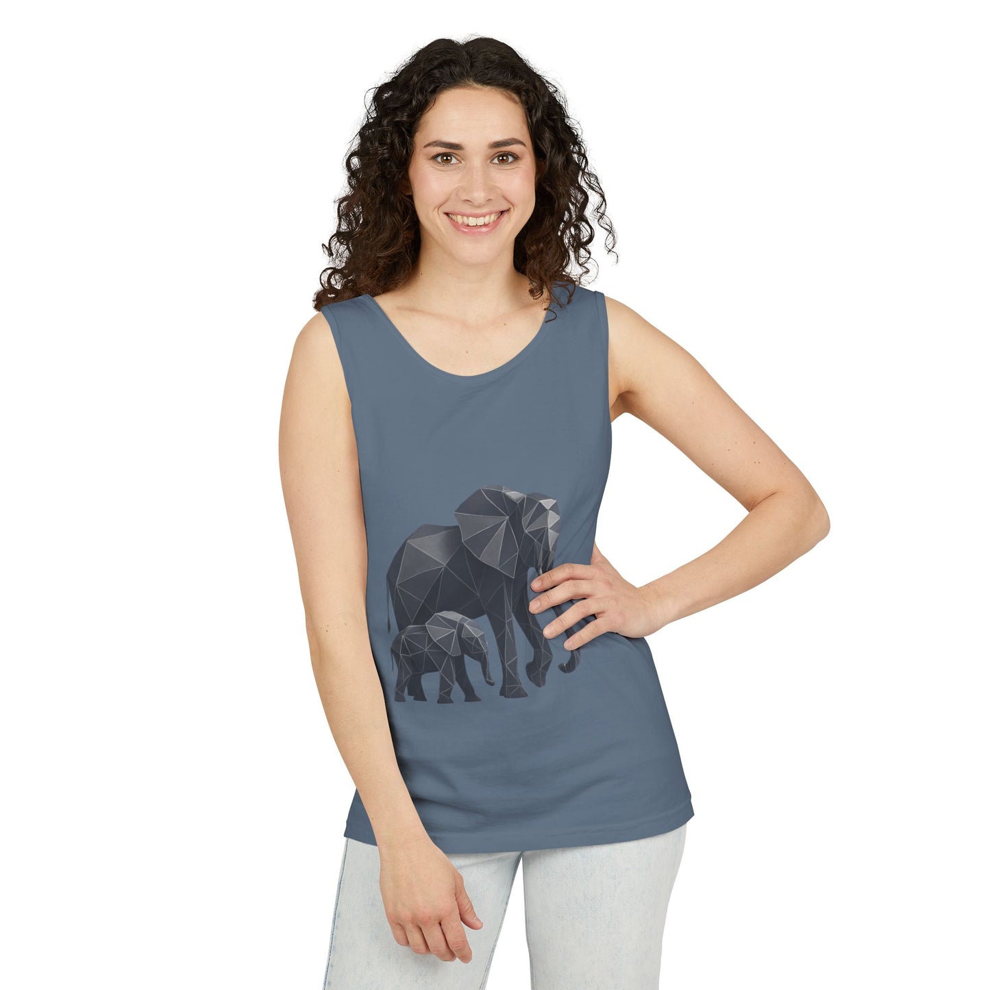 Elephant Family Unisex Tank Top, Animal Lover Gift, Casual Wear, Summer Essentials, Eco-Friendly Apparel, Wildlife Shirt
