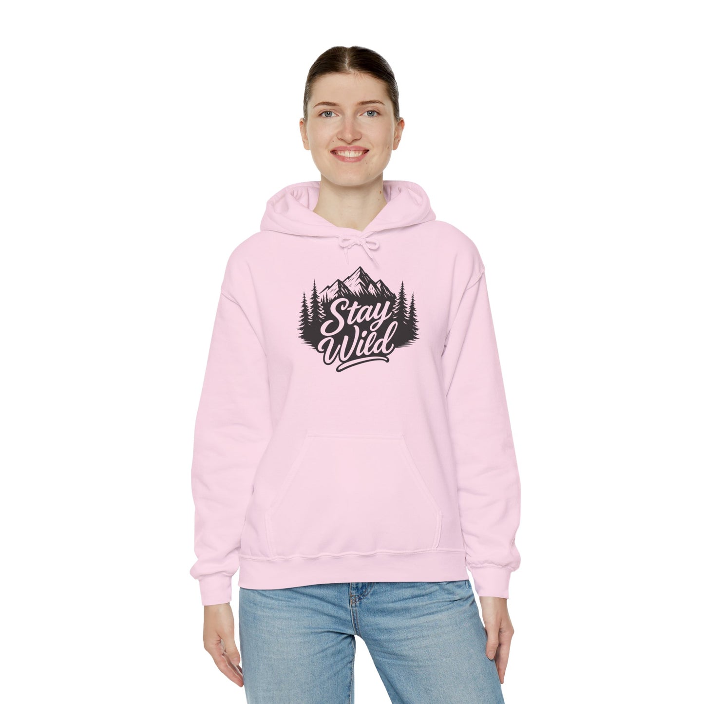 Stay Wild Hoodie, Nature Lover Unisex Pullover, Mountain Adventure Hiking Sweatshirt, Outdoorsy Gift for Him Her