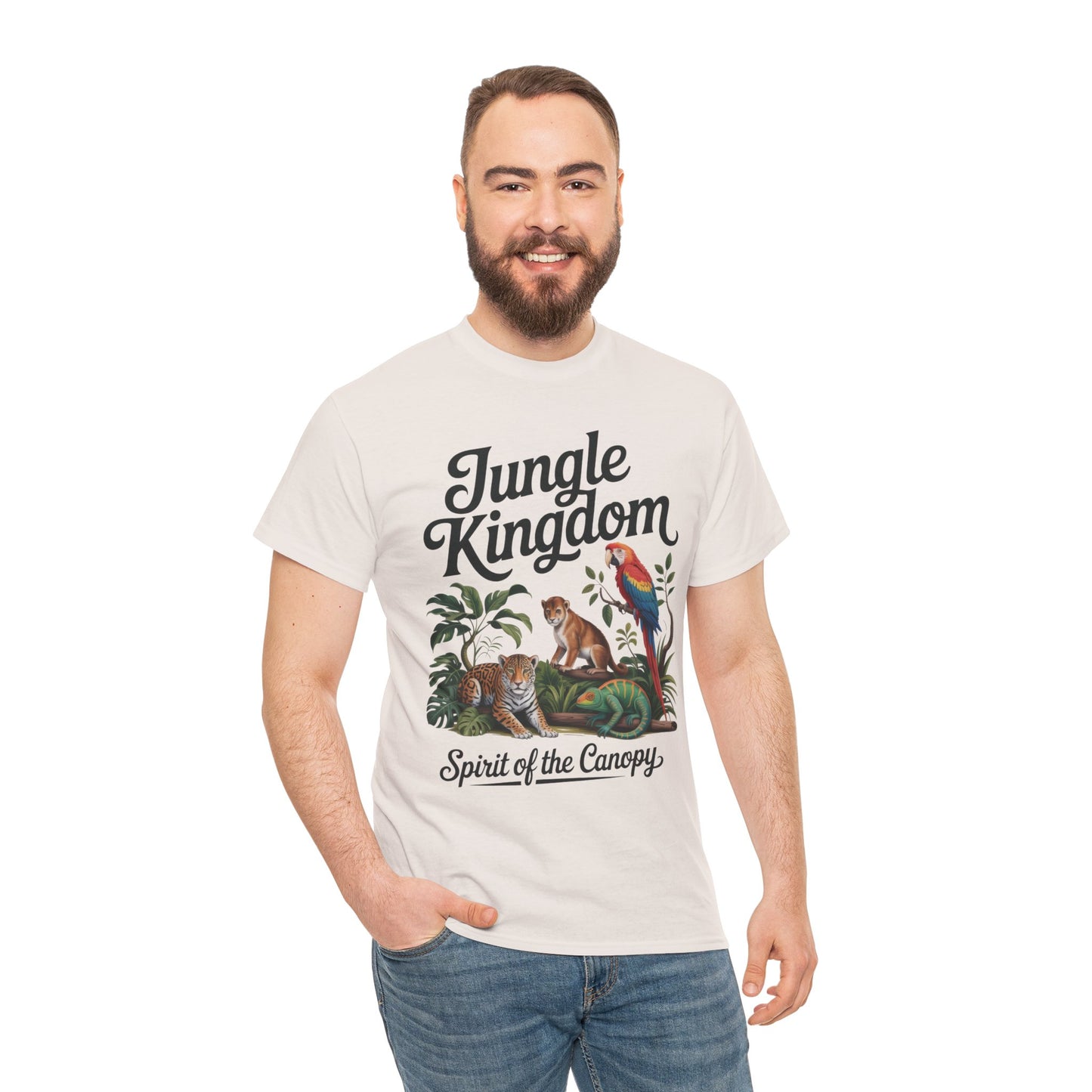 Mens Jungle Kingdom Tee - Nature Lover T-Shirt, Animal Graphic Tee, Eco-Friendly Gift, Summer Fashion, Adventure Outfit