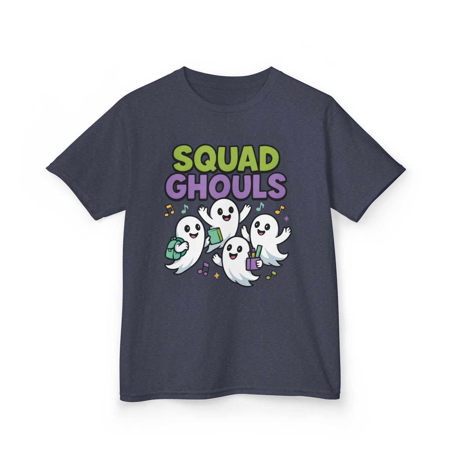 Kids Squad Ghouls T-Shirt, Cute Ghost Friends School Shirt, Halloween Back to School Tee for Boys & Girls