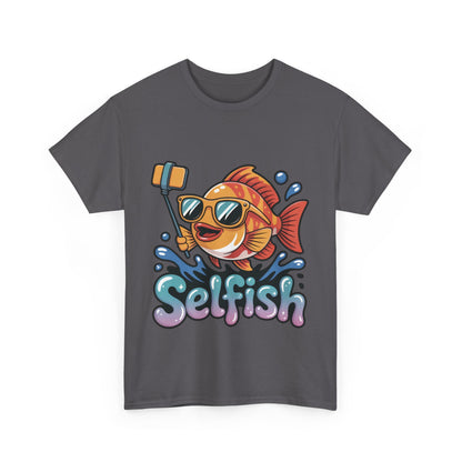 Funny Selfie Fish Graphic Womens T-Shirt, Playful Pun Gift for Her, Summer Vibes, Unique Beach Shirt, Outdoor Adventures