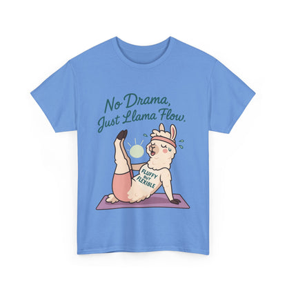 No Drama Llama Yoga Tee, Funny Yoga Llama T-Shirt for Women, Gift for Yoga Lovers, Fun Yoga T-Shirt for Animal Lovers, Humor Shirt