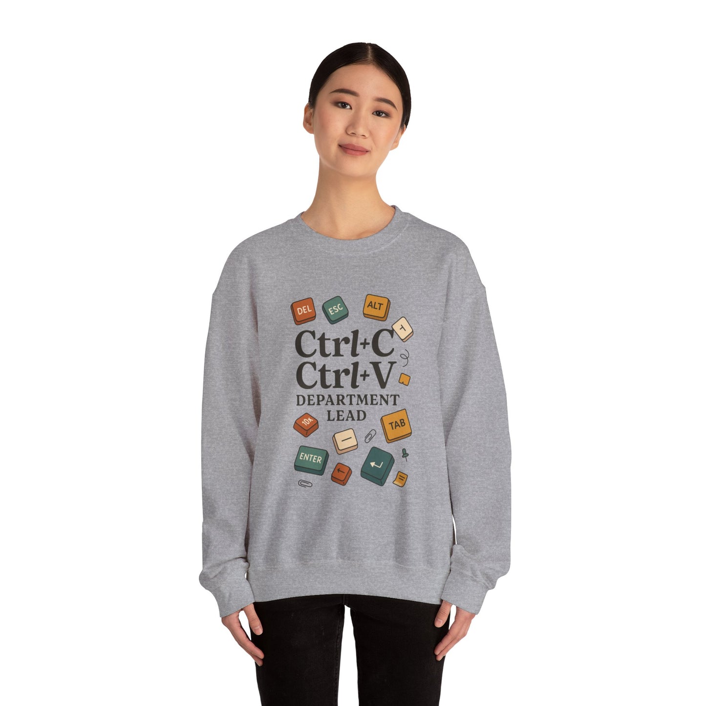 Funny Ctrl+C Ctrl+V Department Lead Sweatshirt, Unisex Crewneck, Gift for Tech Lovers, Office Humor, Cozy Casual Wear, Gift for a Coworker