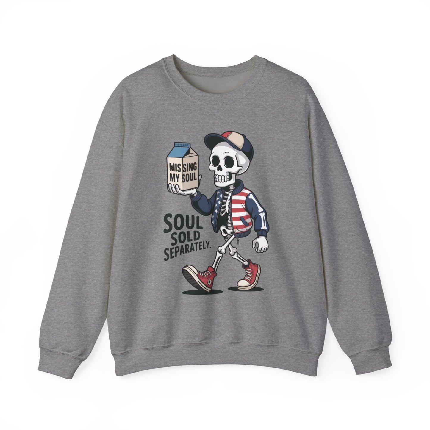 Skeleton Graphic Sweatshirt, Soul Sold Separately Pullover, Funny Gothic Streetwear, Missing My Soul Skull Hoodie Alternative