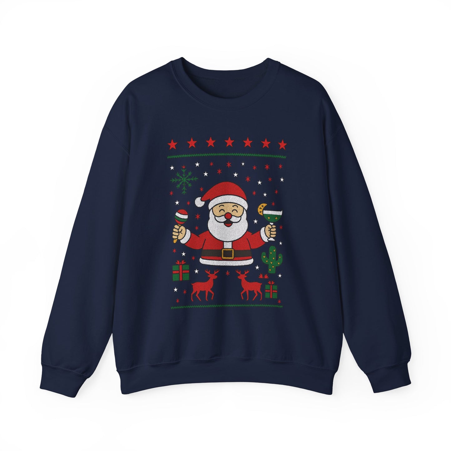 Funny Santa Women's Christmas Sweatshirt, Holiday Party Pullover