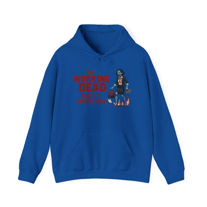 The Working Dead 9-to-5 Apocalypse Hoodie, Women's Horror Office Zombie Sweatshirt, Halloween Zombie Top, Halloween Work Top
