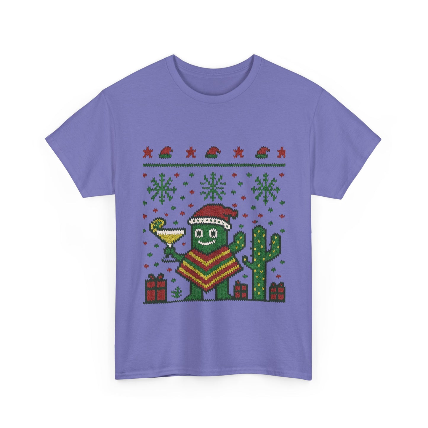 Festive Cactus Christmas Shirt, Funny Holiday Santa Hat Tee for Women, Women's Funny Xmas Shirt