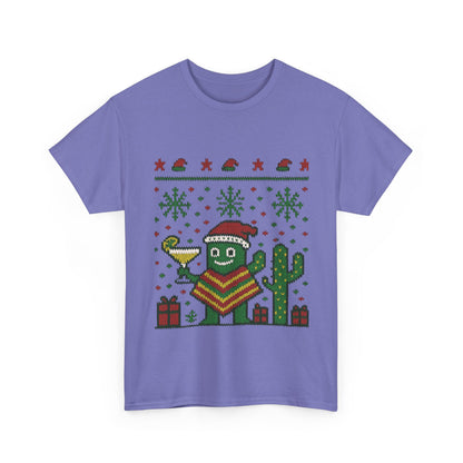 Festive Cactus Christmas Shirt, Funny Holiday Santa Hat Tee for Women, Women's Funny Xmas Shirt