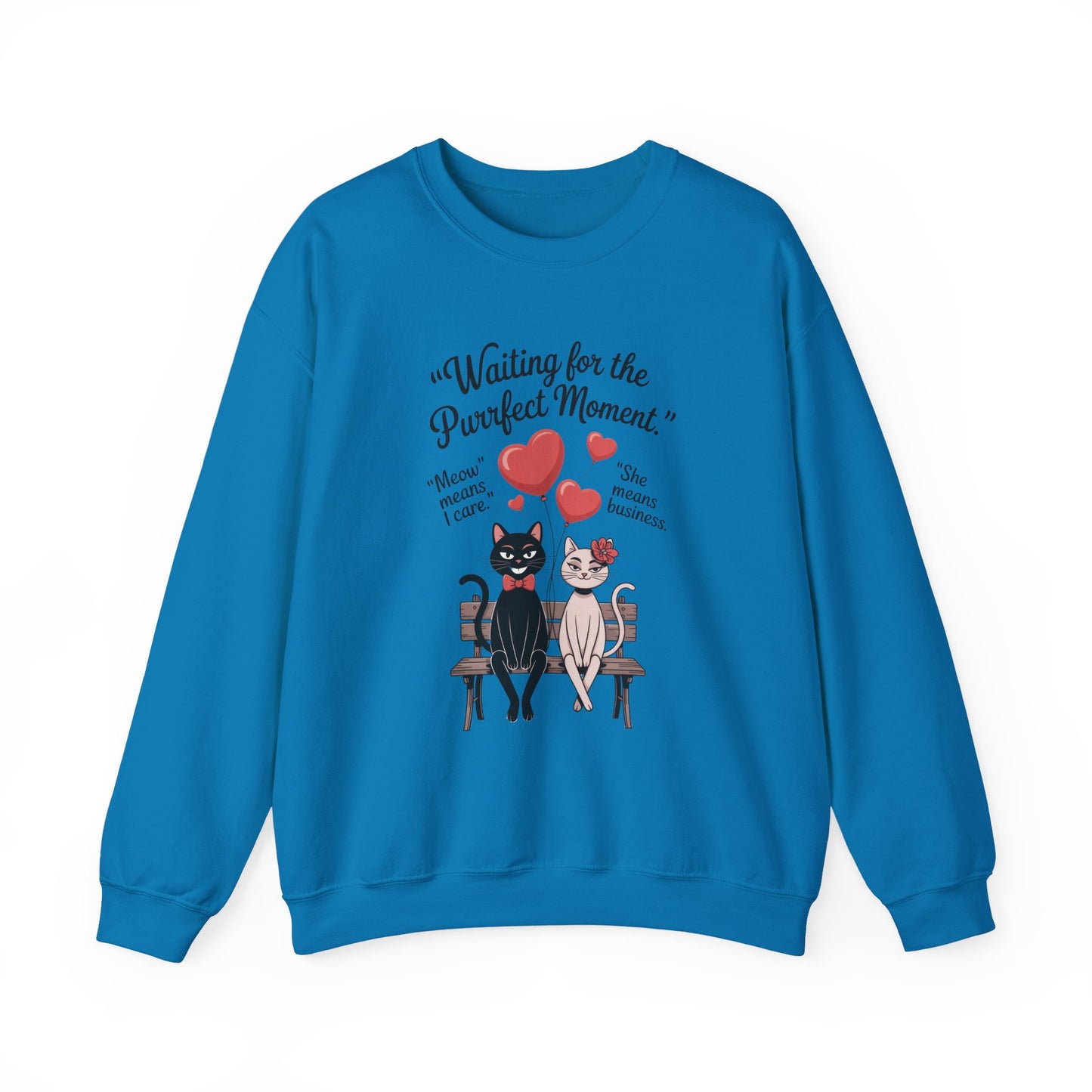 Cute Cat Lovers Womens Sweatshirt, Cozy Gift for Pet Owners, Perfect for Valentine's Day, Animal Lover Apparel, Relaxed Love Sweatshirt