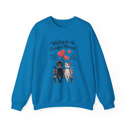 Cute Cat Lovers Womens Sweatshirt, Cozy Gift for Pet Owners, Perfect for Valentine's Day, Animal Lover Apparel, Relaxed Love Sweatshirt