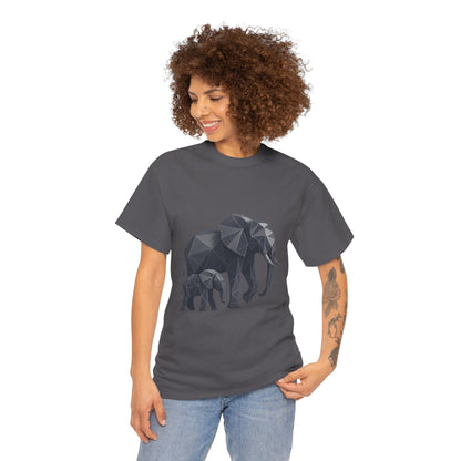 Geometric Elephant Tee - Minimalist Art Shirt, Nature Lover Gift, Animal Print T-Shirt, Unisex Cotton Tee, Eco-Friendly Wear
