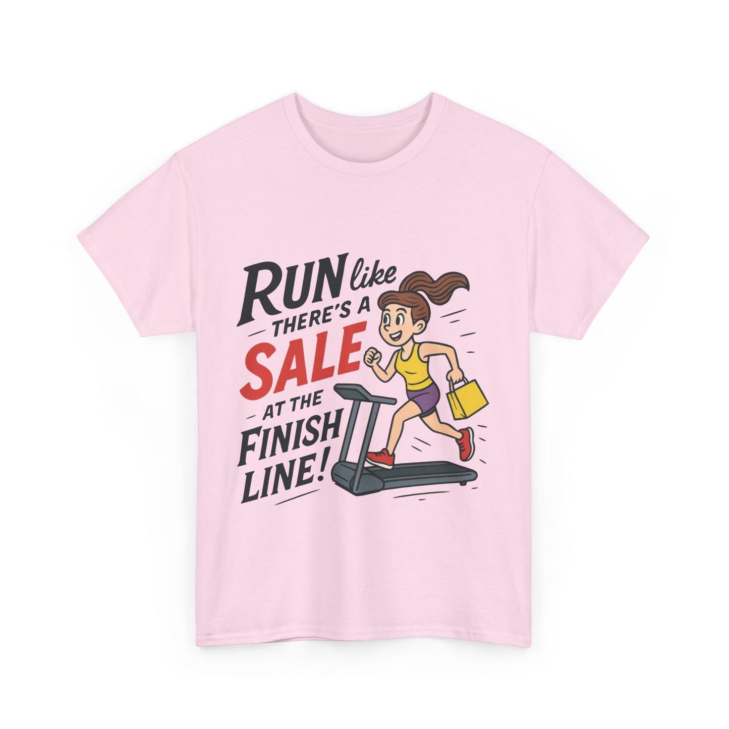 Motivational Fitness Tee, Workout Shirt, Funny Exercise Gym Top, Funny Shopping Tee, Treadmill Runner Shirt for Her,  run for sale tee