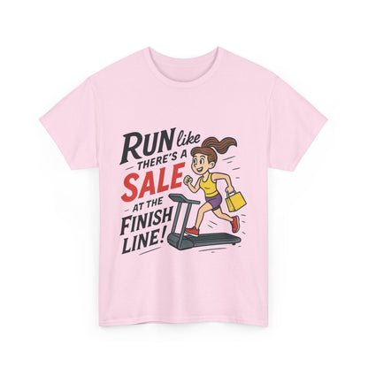 Motivational Fitness Tee, Workout Shirt, Funny Exercise Gym Top, Funny Shopping Tee, Treadmill Runner Shirt for Her,  run for sale tee