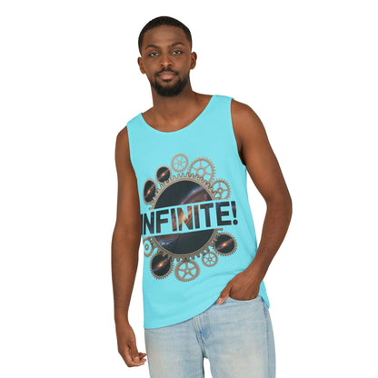 Men's INFINITE! Steampunk Space Gears T-Shirt, Cosmic Mechanical Design Tee for Sci-Fi & Engineering Lovers, Workout Shirt