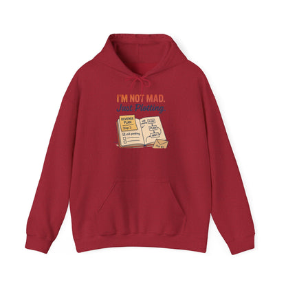 Funny Revenge Hoodie for Men, I'm Not Mad Just Plotting, Passive Aggressive Humor Sweatshirt, Funny Planning Hoodie