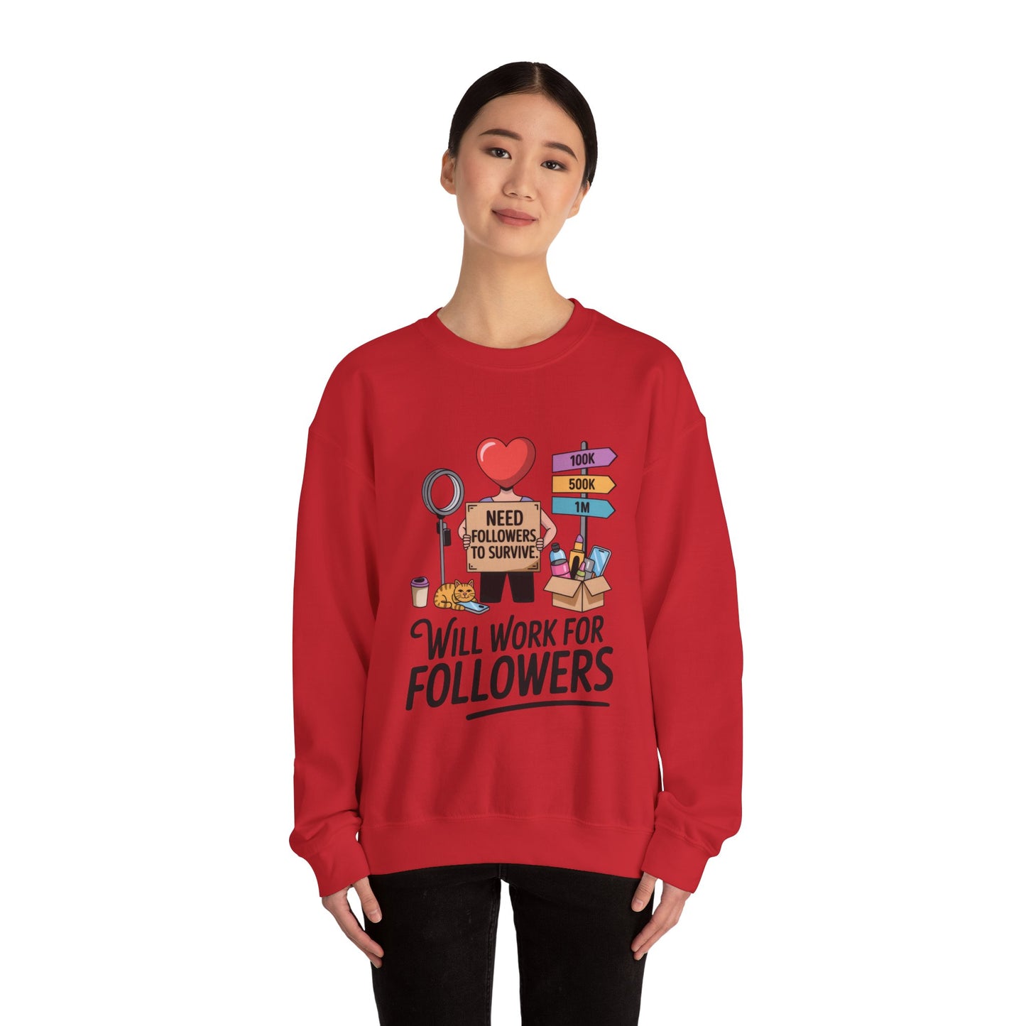 Funny Influencer Womens Sweatshirt, Social Media Sweatshirt, Humor Gifts, Crewneck for Influencers, Casual Wear, Womens Cozy Meme Top