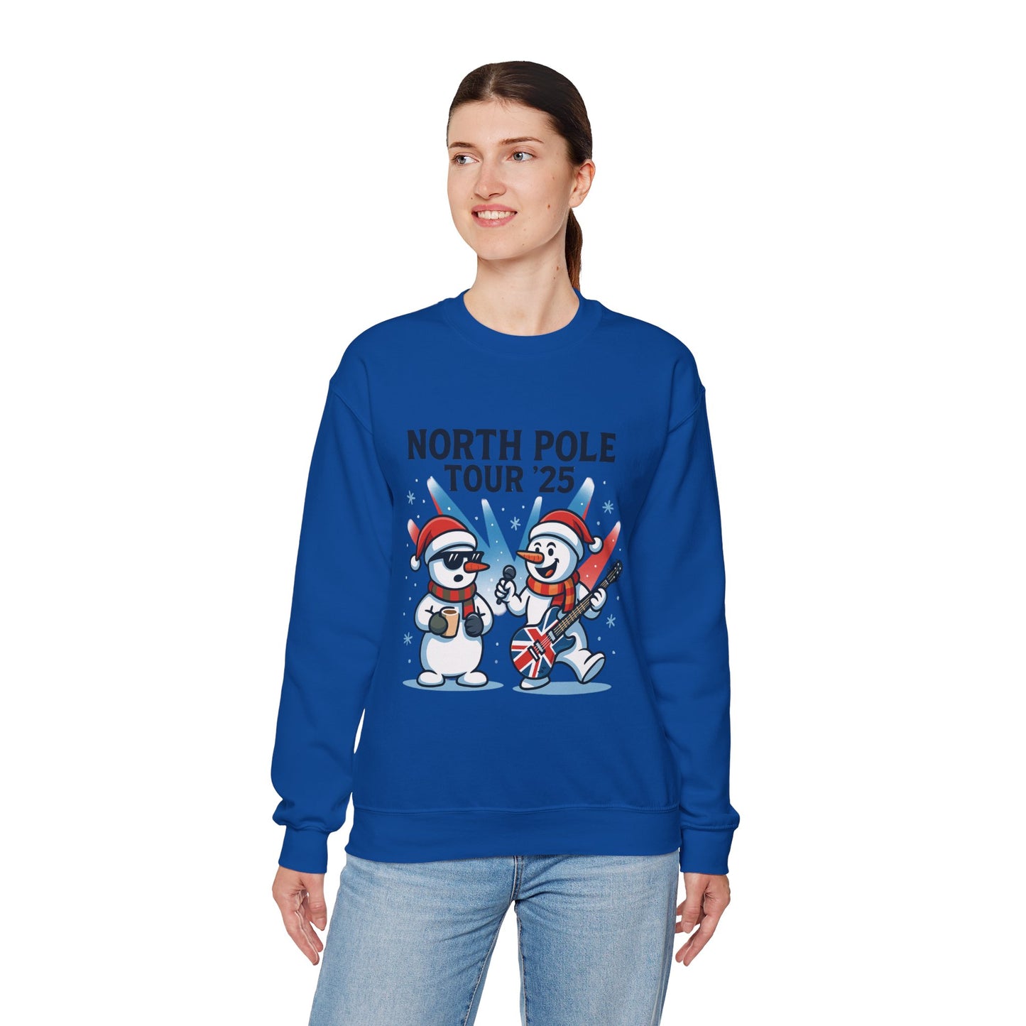North Pole Tour 25 Women's Christmas Sweatshirt, Funny Rock Holiday Jumper