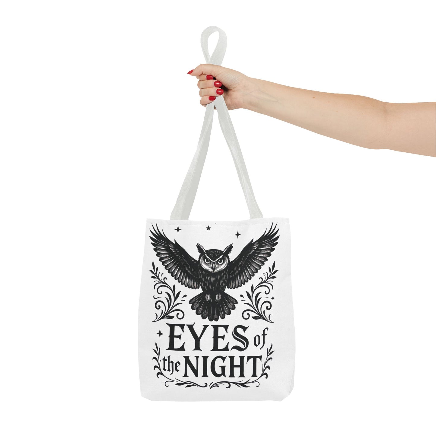 Eyes of the Night Owl Tote Bag, Artsy Shopping Bag, Eco-Friendly Carryall, Unique Gift for Animal Lovers, Halloween Decor, Beach Tote