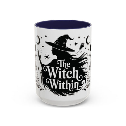 The Witch Within Mug, Minimalist Witchy Coffee Cup, Celestial Feminine Power Gift, Spiritual Boho Halloween Drinkware, Coffee Mug (11, 15oz)