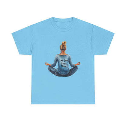 Find Your Inner Peace Unisex Heavy Cotton Tee, Motivational Shirt, Meditation Apparel, Relaxation Gift, Casual Wear, Mindfulness Tee