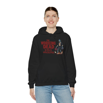 The Working Dead 9-to-5 Apocalypse Hoodie, Women's Horror Office Zombie Sweatshirt, Halloween Zombie Top, Halloween Work Top